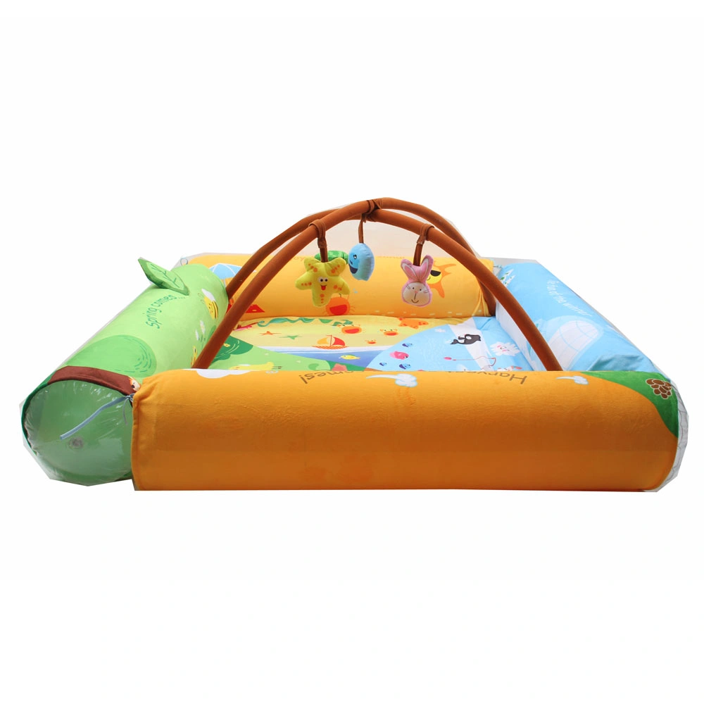 Inflatable Infant Play Mat with Toys Sensory-Stimulating Infant Activity Gym for Babies