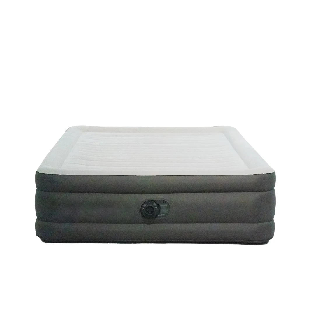 Eco-Friendly Inflatable Beds Air Mattress 3 Layers Inflatable Air Bed Flocking Inflatable Airbed with Built-in Electric Pump